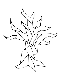 See more ideas about halloween trees, halloween decorations, halloween. Printable Geometric Scary Tree Coloring Page