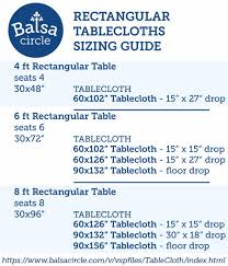 Use Our Rectangular Tablecloths Sizing Guide To Find The Right Linens For Your Event Tables Table Cloth Special Events Decor Tablecloth Sizes