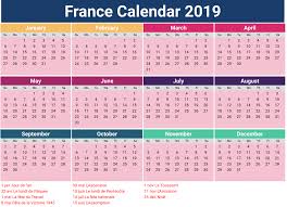 France 2019 Calendar With Holidays Calendar 2019 With Holidays 2019 Calendar Calendar Template