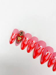 Nail art products nail stickers pre designed nails halloween nails if you are searching for simple and easy halloween nails tutorials then this is the. Sacred Hears On Pink With Red Flames Nails Bloody Nails Facebook