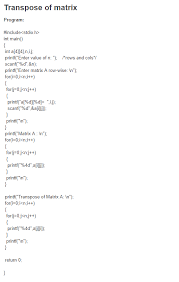 C Program Transpose Of Matrix Cprogramming Programming Programminglanguages Programmer Beginners Guide C Clan Matrix C Programming Basic C Programs