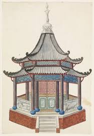 Tombstone Drawing Design For A Chinese Pavilion 1815 22 Frederick Crace 1815 22 Brush And Watercolor Pen And Drawings Chinese Architecture Asian Art