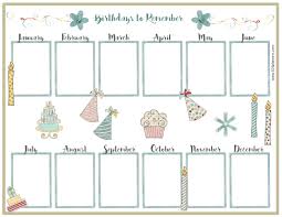 birthday calendar template birthday calendar birthday