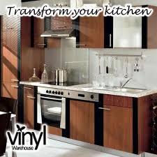 Sticky Vinyl Fablon Can Be Used To Cover Door Cabinets This Picture Shows Mid Walnut Sticky Vinyl Be Custom Kitchen Cupboards Kitchen Vinyl Kitchen Cabinets