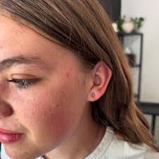 Super cute sister ear piercings. We did first and seconds for Callie and  seconds for Riley! Such a fun time!