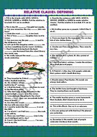 See more ideas about relative clauses, clause, relative pronouns. Defining Relative Clauses Key Esl Worksheet By Dinglesazara