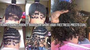 How To Rubber Band Method Crochet Braids On Very Short Hair Freetress Very Short Hair Short Crochet Braids Short Hair Styles