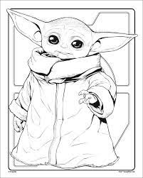 Color Our Grogu Baby Yoda Coloring Page Enjoy This Free Star Wars Coloring Page For Adults Print The In 2021 Star Wars Drawings Star Wars Art Drawings Yoda Drawing