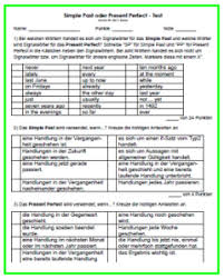 A benutzen sie immer dann, wenn das nachfolgende hauptwort mit einem konsonanten (mitlaut) beginnt. Englisch Test Simple Past Und Present Perfect Klasse 7