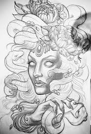 Scary Coloring Page Scary Tattoos Medusa Tattoo Design Sick Tattoo