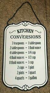 Large vintage style antique white sweets box. Kitchen Conversions Metal Enamel Sign 9 X 14 Cooking Measures Teaspoon Cups 686751871290 Ebay