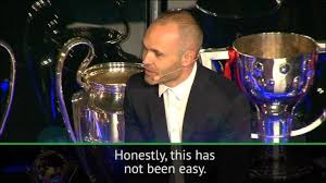 Image result for INiesta bids farewell to barca