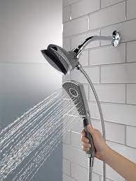 Delta 58467 4 Spray In2ition 2 In 1 Hand Held Shower Head With Hose Chrome Shower Arms And Slide Bar Shower Heads Shower Head With Hose Handheld Shower Head