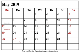 Alternatively, the employer and employee may mutually agree to substitute a public holiday for another working day. May 2019 Calendar Holidays Printable Usa Public Holidays 2 Calendar Printables Holiday Calendar Calendar Template