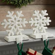 White Cast Iron Snowflake Stocking Holder