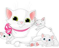 Anything with an edge to it. Mama Cat And Kittens Kitten Cartoon Kitten Drawing Kitten Images