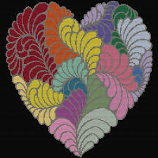 Feathered Heart Colorful Hl Yarn Square Word Chart