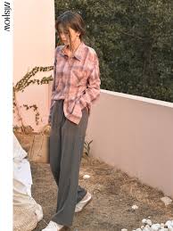 Chemise regatta chemise à carreaux mindano v rouge disponible en taille femme. Coton Chemise A Carreaux Femme Hauts Vetements De Sport 2021 Automne Chemises Pour Femmes Bureau Dame A Manches Longues Mode Aliexpress