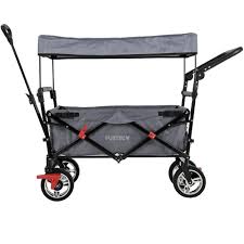 Der Spielzeugtester Hat Das Fuxtec Faltbarer Bollerwagen Fx Ct700 Grau Klappbar Mit Dach Vorder Und Hinterrad Bremse Voll Bollerwagen Kinderwagen Sonnendach