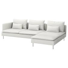 Soderhamn Sectional 4 Seat With Chaise And Open End Finnsta White Ikea Recamiere Soderhamn Sofa Sofa Stoff