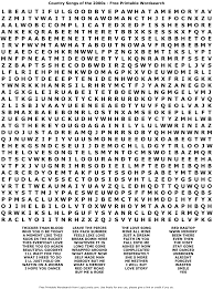Solve puzzles daily and see your word search skills improve! Country Songs Of The 2000s Word Search Hard Logic Lovely