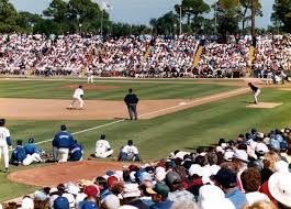 Practices start either at 8 or 9 in the morning and usually go until about 1 p.m…most games begin at 1. Spring Training Wikipedia