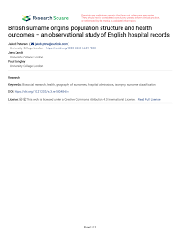 This ranking reports the thousand most common surnames in the united kingdom. Pdf British Surname Origins Population Structure And Health Outcomes An Observational Study Of English Hospital Records