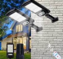 2 Pack 100W Solar Street Lights Outdoor Waterproof, Parking ...