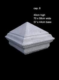 Precast concrete pier (pillar) caps are designed to be placed on top of pillars, columns, or mailboxes. Concrete Pier Cap 013 Ital Cement