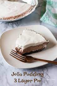 Jello Pudding 3 Layer Pie Recipe Jello Pudding Desserts Chocolate Pie Recipes Chocolate Pie With Pudding