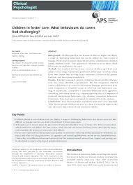 If no one can be found, the court can give temporary legal custody to cps, who then places the children in foster care (learn more). Pdf Children In Foster Care What Behaviours Do Carers Find Challenging Sara Mclean Academia Edu