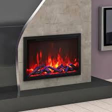 Instantly upgrade the ambiance (and heat) in any room of your house with this electric fireplace from r.w. Electric Fireplace Trd 33 Amantii Contemporary Closed Hearth Built In