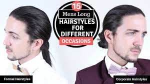 Styling your long hair was never so easy. 15 Mens Long Hairstyles For Different Occasions Formal Corporate Casual Youtube