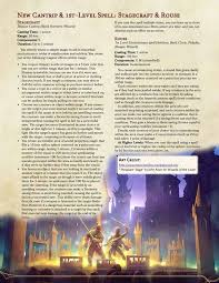 Two Spells Stagecraft A Cantrip For Deception Styled After Prestidigitation And Rouse A 1st Level Spell Spelling Dnd Classes Dungeons And Dragons Homebrew