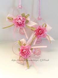 24 Baby Shower Pacifiersgirl Baby Showerpink And Gold Baby Etsy Baby Shower Necklace Girl Baby Shower Centerpieces Baby Shower Sash
