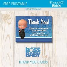 Blue mountain offers customizable greeting cards you can print for every occasion! Free Printable Boss Baby Thank You Cards Birthday Buzzin Baby Thank You Cards Baby Birthday Invitations Baby Party Invitations