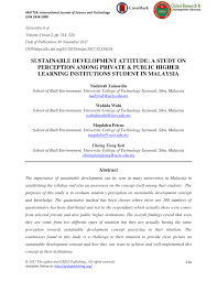 Unit komunikasi korporat universiti teknologi mara sarawak. Pdf Sustainable Development Attitude A Study On Perception Among Private Public Higher Learning Institutions Student In Malaysia