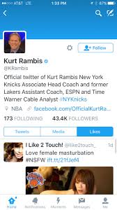 Knicks Interim Head Coach Kurt Rambis Learns NSFW Twitter Likes Are Public  the Hard Way