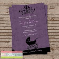 Celebrate your occasion with zazzle's gothic birthday party accessories! Purple And Black Baby Buggy Baby Shower Invitation Baby Shower Purple Baby Shower Halloween Baby Shower
