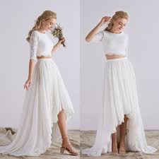 Maybe you would like to learn more about one of these? Strand Boho Vokuhila Brautkleid Spitze Hochgeschlossen Zweiteilig Mit Armel