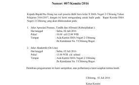Begitu juga halnya dengan lembaga pemerintahan hingga lembaga pendidikan seperti sekolah, tidak terlepas dari penggunaan surat tersebut. Contoh Surat Undangan Rapat Pengurus Komite Sekolah Cute766