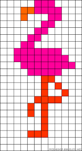 Small Flamingo Chart For Cross Stitch Knitting Knotting