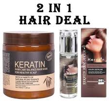 Keratin Hair Mask & Serum 2 in 1 Set 500ml 80ml by MNS Enterprise – Markaz