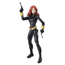 Black widow figure with premium design, detail, and articulation for high poseability and display in a marvel collection. Bedrock City Comic Company Marvel Legends Black Widow Vintage Series Action Figure