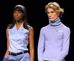 Left Postal Uniform Designed By Austin Scarlett Right Austin Scarlett Modeling A Postal Uniform By Jay Mccarroll Fashion Postal Uniform Project Runway