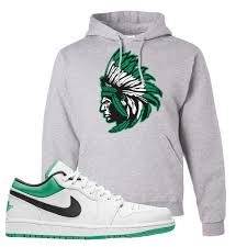 Vintage adidas boston celtics big logo polyester hoodie sweatshirt | large l. Air Jordan 1 Low Boston Celtics Hoodie Indian Chief Ash Cap Swag