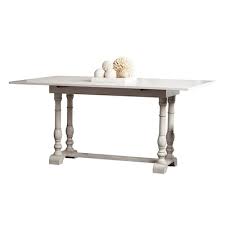 A distressed table that maintains its natural wood tone may have more of an organic feel, while a distressed white table has the weathered look of an antique or heirloom piece. Composite Farmhouse Dining Tables At Lowes Com