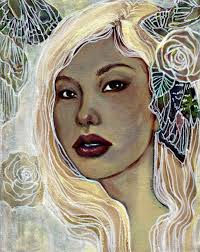 Sleeps with Butterflies : original acrylic painting