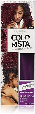 For complete instructions, please refer to package insert located inside haircolor box. Amazon Com L Oreal Paris Colorista Semi Permanent Hair Color For Brunettes Burgundy 4 0 Fl Oz Beauty