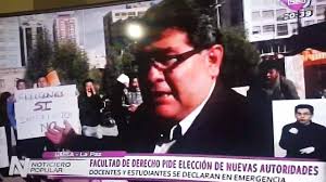 #RTPinforma, #LaPaz , Estudiantes y Autoridades de la Facultad de Derecho y  Ciencias Políticas de la UMSA protestan en contra del Decano Franz Remy  Camacho, el cuál informan no quiere llamar a ...